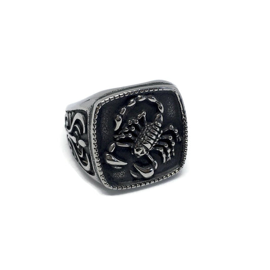 Scorpion Square Signet Ring-0