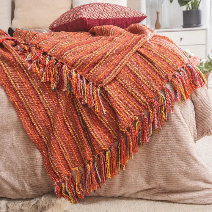 Varigated Tassel Throw-4