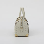 Womens Genuine Ostrich Skin Leathe Top Handle Pillow Bag-4