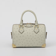 Womens Genuine Ostrich Skin Leathe Top Handle Pillow Bag-1