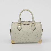 Womens Genuine Ostrich Skin Leathe Top Handle Pillow Bag-2