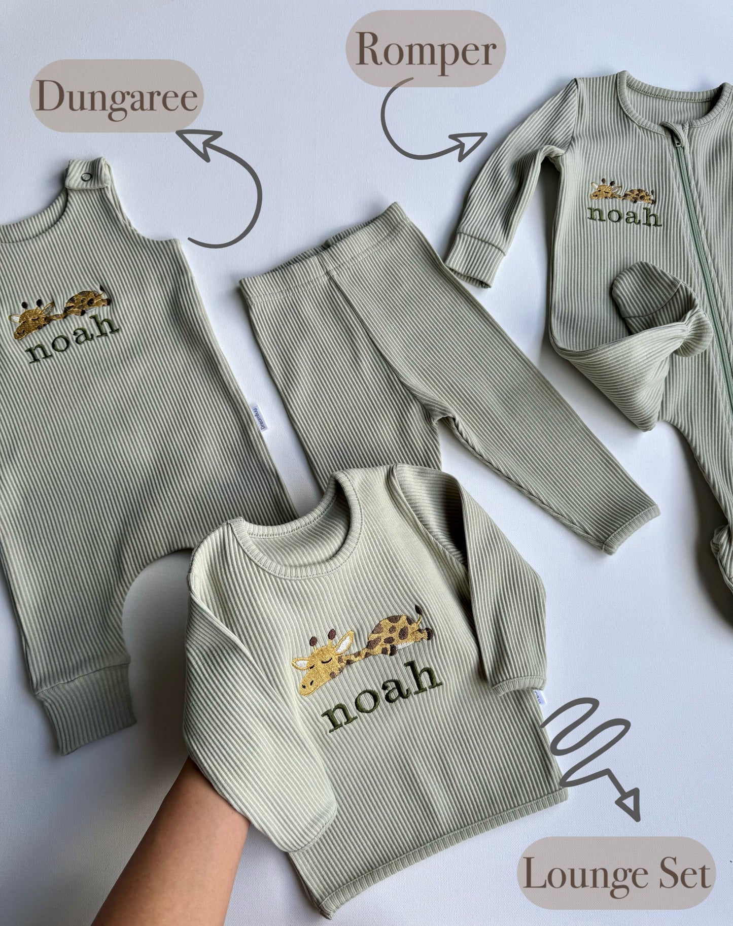 Safari Theme Personalised Zip Romper-1