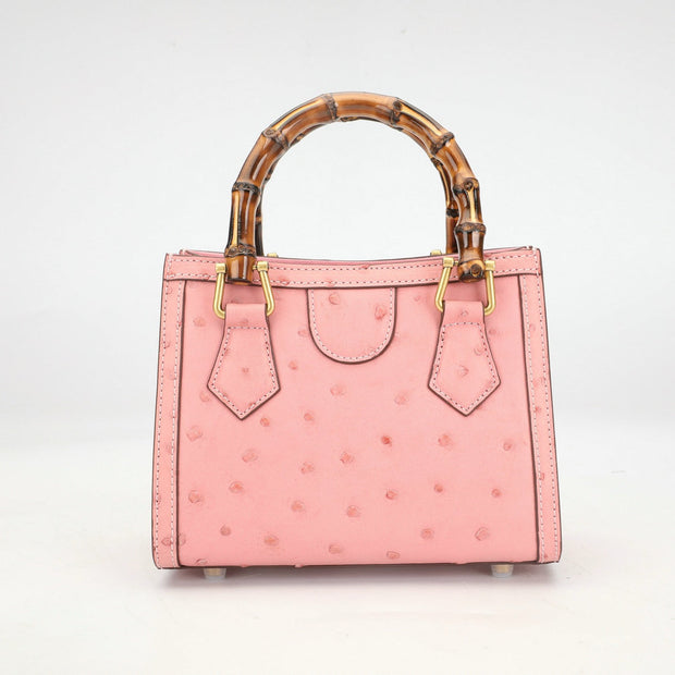 Ostrich Leather Nano Top Handle Cross Body Bag-6