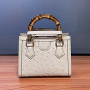 Ostrich Leather Nano Top Handle Cross Body Bag-5