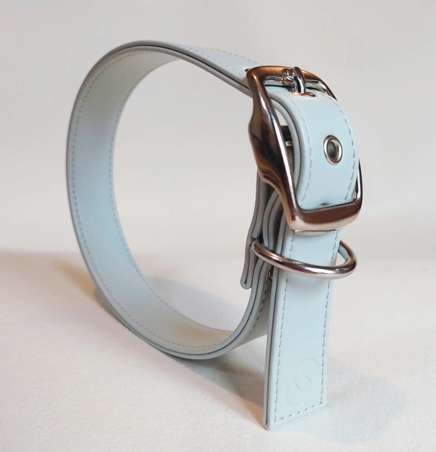 Ice Blue Dog Collar (Vegan Apple Leather) – by Skylos Collective - Memoriex