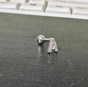 Inlaid Zircon 26 English Letters Ear Bone Stud Retro Personality Alloy Letter Thread Stud Earrings Ear Piercing - Memoriex 