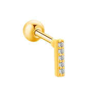 Inlaid Zircon 26 English Letters Ear Bone Stud Retro Personality Alloy Letter Thread Stud Earrings Ear Piercing - Memoriex 