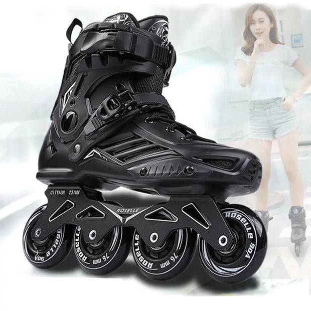 Inline Skates Professional Slalom Adult Roller Skating Shoes Sliding Free Skate Patins Size 35-46 - Memoriex 