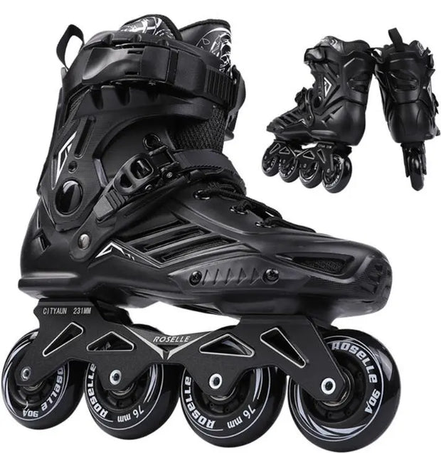 Inline Skates Professional Slalom Adult Roller Skating Shoes Sliding Free Skate Patins Size 35-46 - Memoriex 