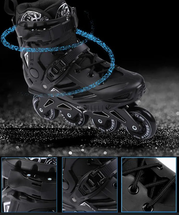 Inline Skates Professional Slalom Adult Roller Skating Shoes Sliding Free Skate Patins Size 35-46 - Memoriex 