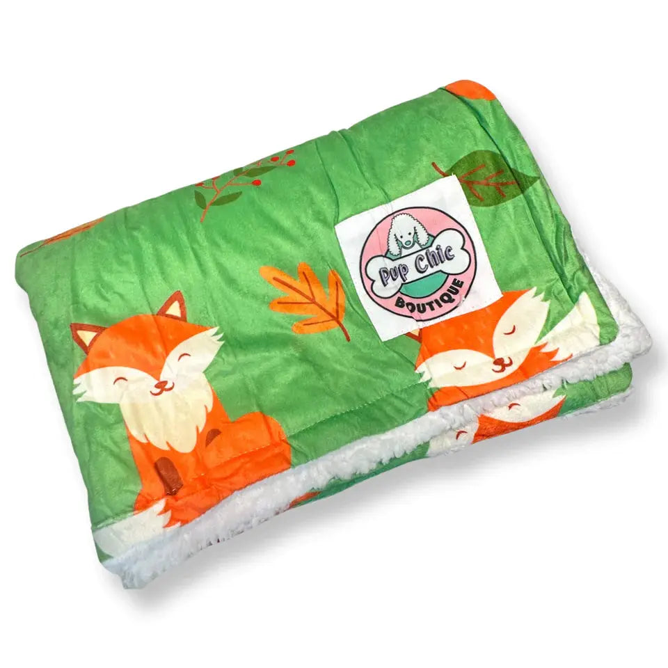 Inquisitive Fox Dog Blanket (Fleece) by Pup Chic Boutique - Memoriex