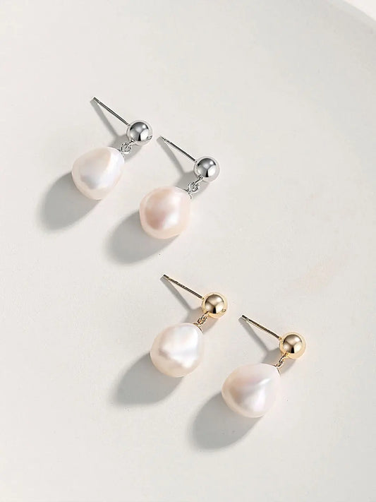 Irregular Baroque Pearls Earrings-0