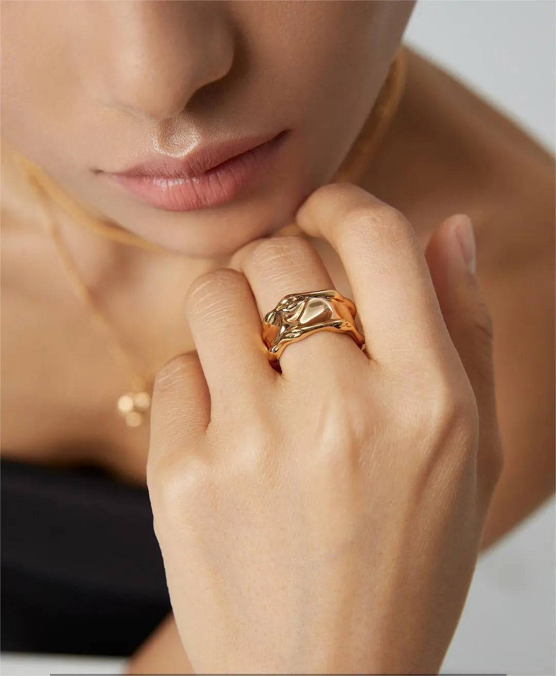 Irregular Lava Wide Face Ring-3