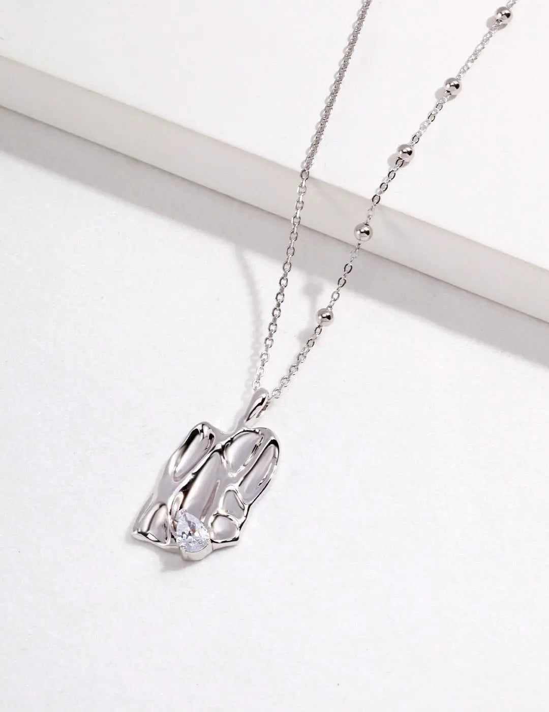 Irregular Metal Style Zircon Necklace-1