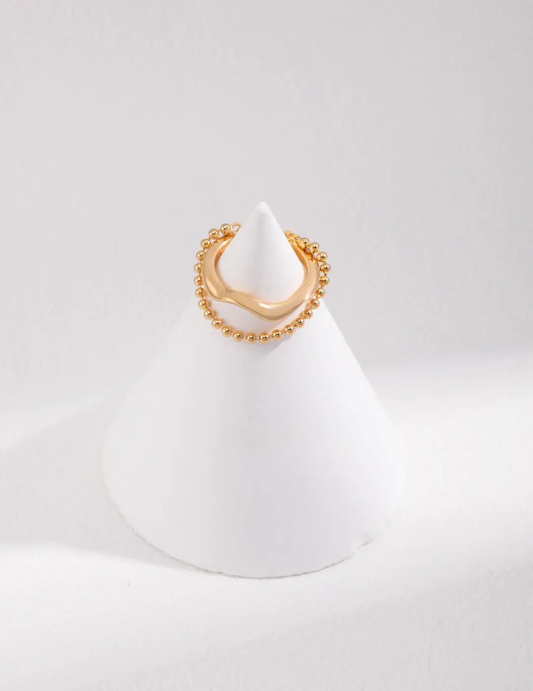 Irregular Rings with Beaded Chain Ring-1