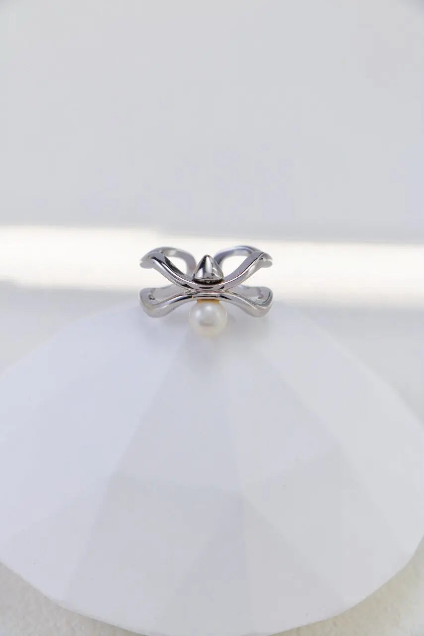 Irregular Simple Pearl Open Ring-2