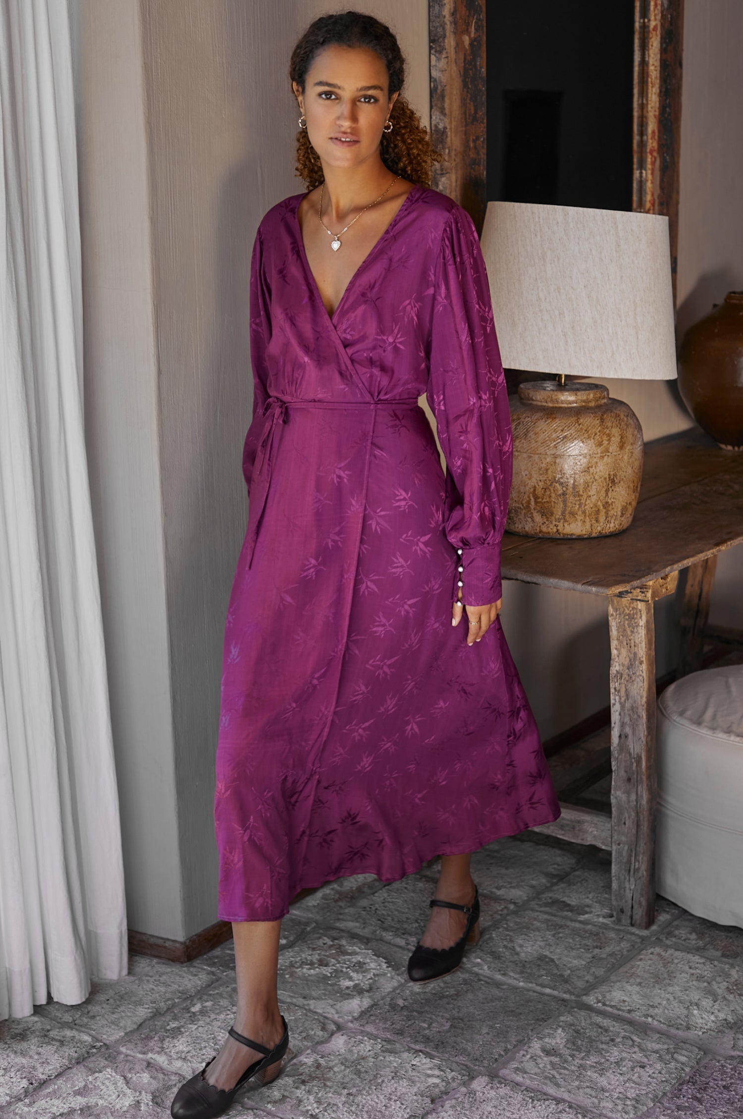 Isabella Long Sleeve Wrap Dress by Bali ELF-0