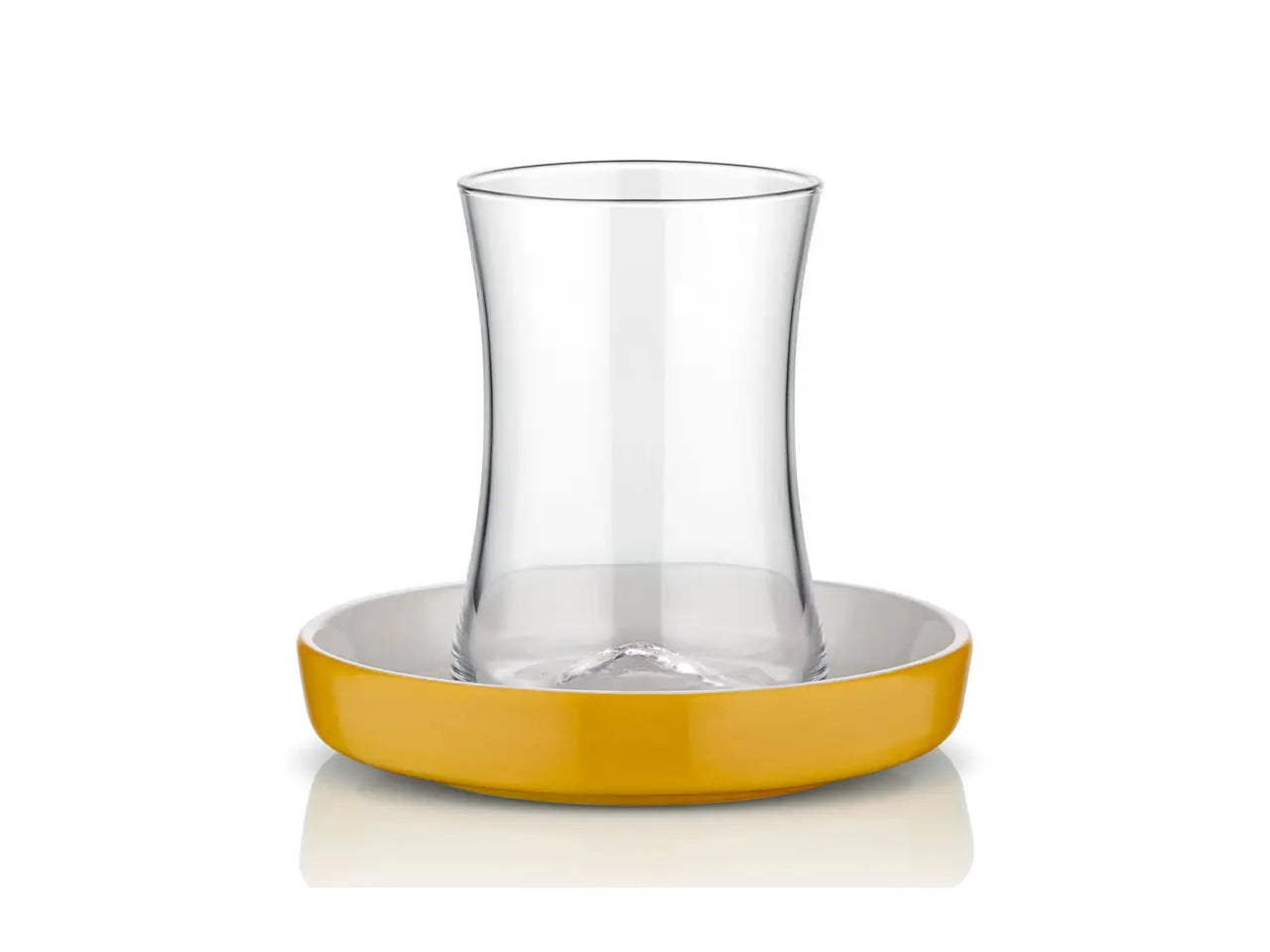 Istanbul Tiryaki Tea Glass and Saucer - Yellow-0