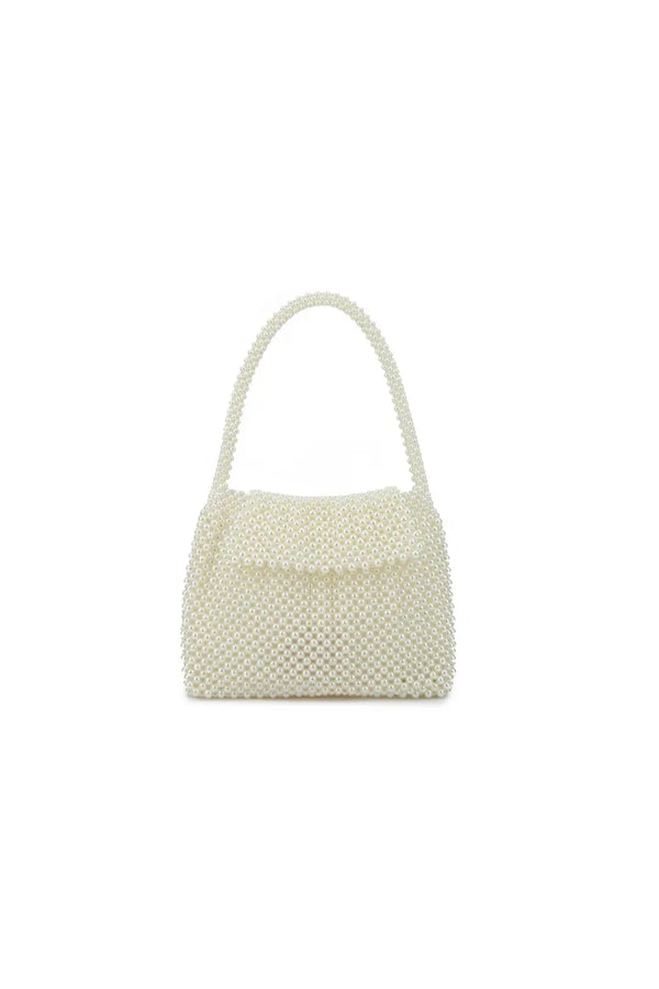 Ivory Faux Pearl Evening Bag-0
