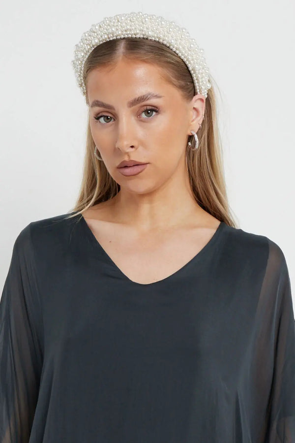 Ivory Pearl Chunky Headband-0