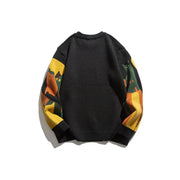 Jacquard round neck sweater loose knit sweater for men - Memoriex 