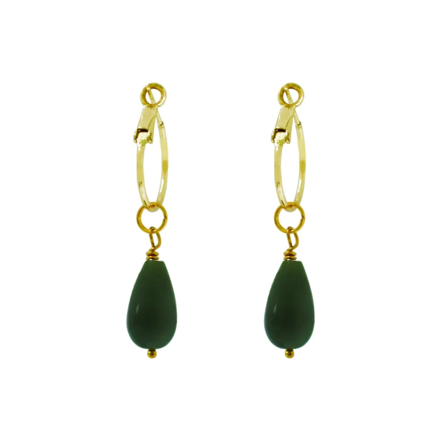 Jade Mini Charm and hoop earrings set - Memoriex