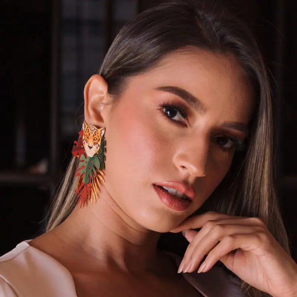 Jaguar Totumo Earrings – Handcrafted Statement Jewellery-0