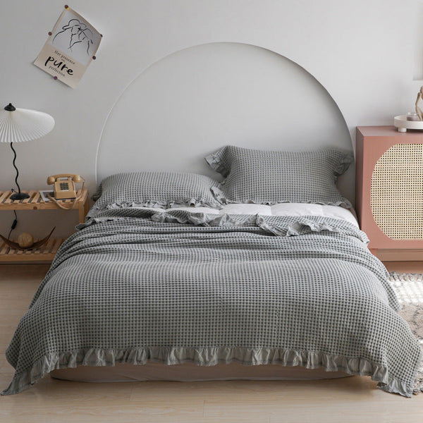 Japan Waffle Plaid Blankets for Bed Sofa Throws Cotton Yarn Towel Blanket for Kids Adult Summer Air Conditioning Quilt Bedspread - Memoriex 