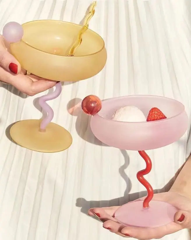 Jelly Bean Wine Glass - Whimsical Eclectic Dopamine Cocktail Coupe-0