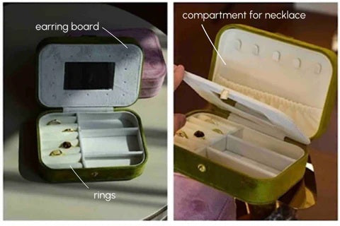 Pebble Jewellery Case, Vintage Velvet Accessory Storage Box Organiser - Memoriex