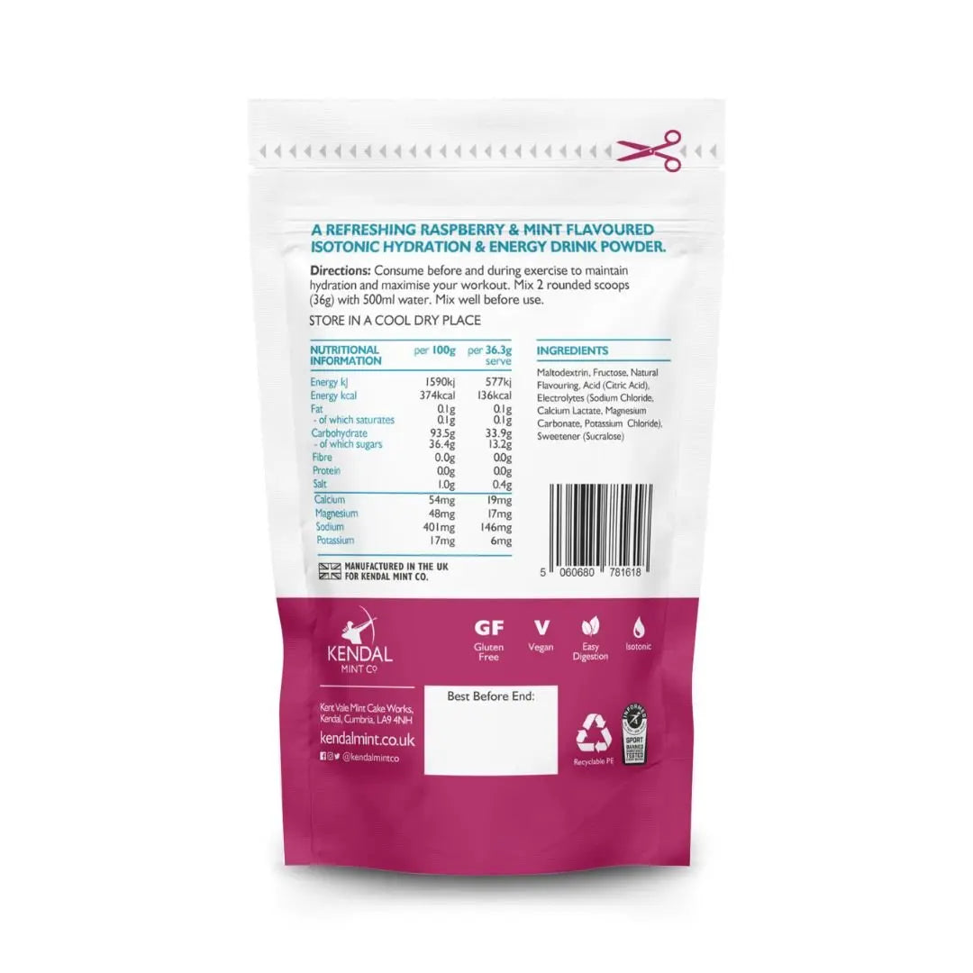 KMC ISO MIX Isotonic Hydration | Raspberry & Mint | Recyclable Pouch 1kg - 27 Serves-3