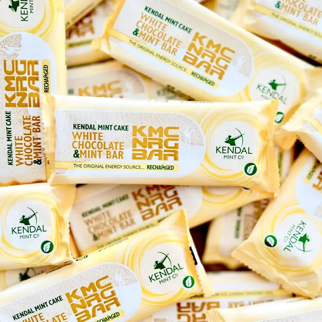 KMC NRG BAR: White Chocolate Coated Kendal Mint Cake 50g (Clearance) - Memoriex 