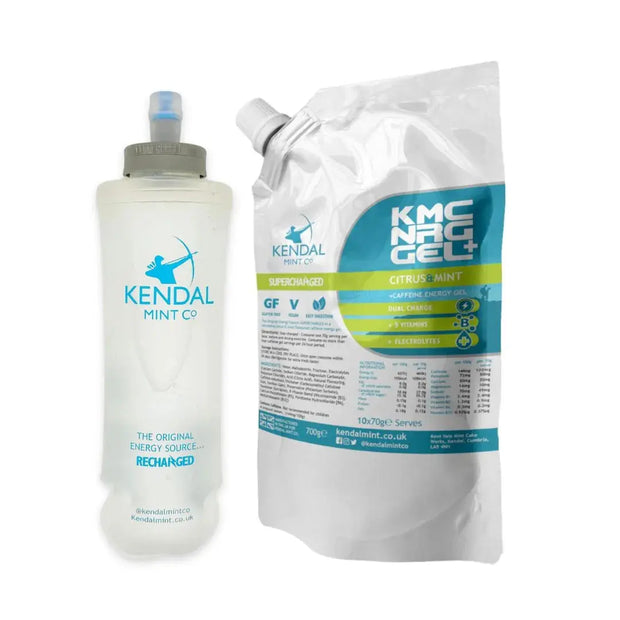 KMC NRG GEL+ Refill Pouch & 500ml Flask Bundle: Citrus & Mint Caffeine-0