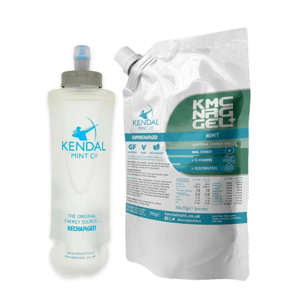 KMC NRG GEL+ Refill Pouch & 500ml Flask Bundle: Mint Caffeine-0