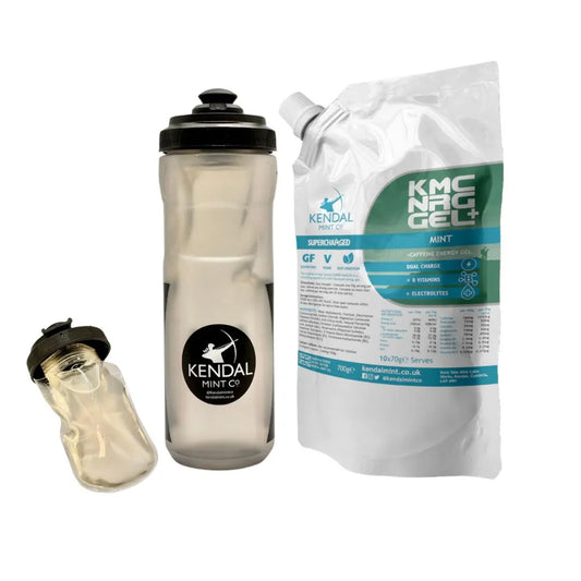 KMC NRG GEL+ Refillable & Squeeasy Bottle Bundle - Mint Caffeine (10 x 70g)-0