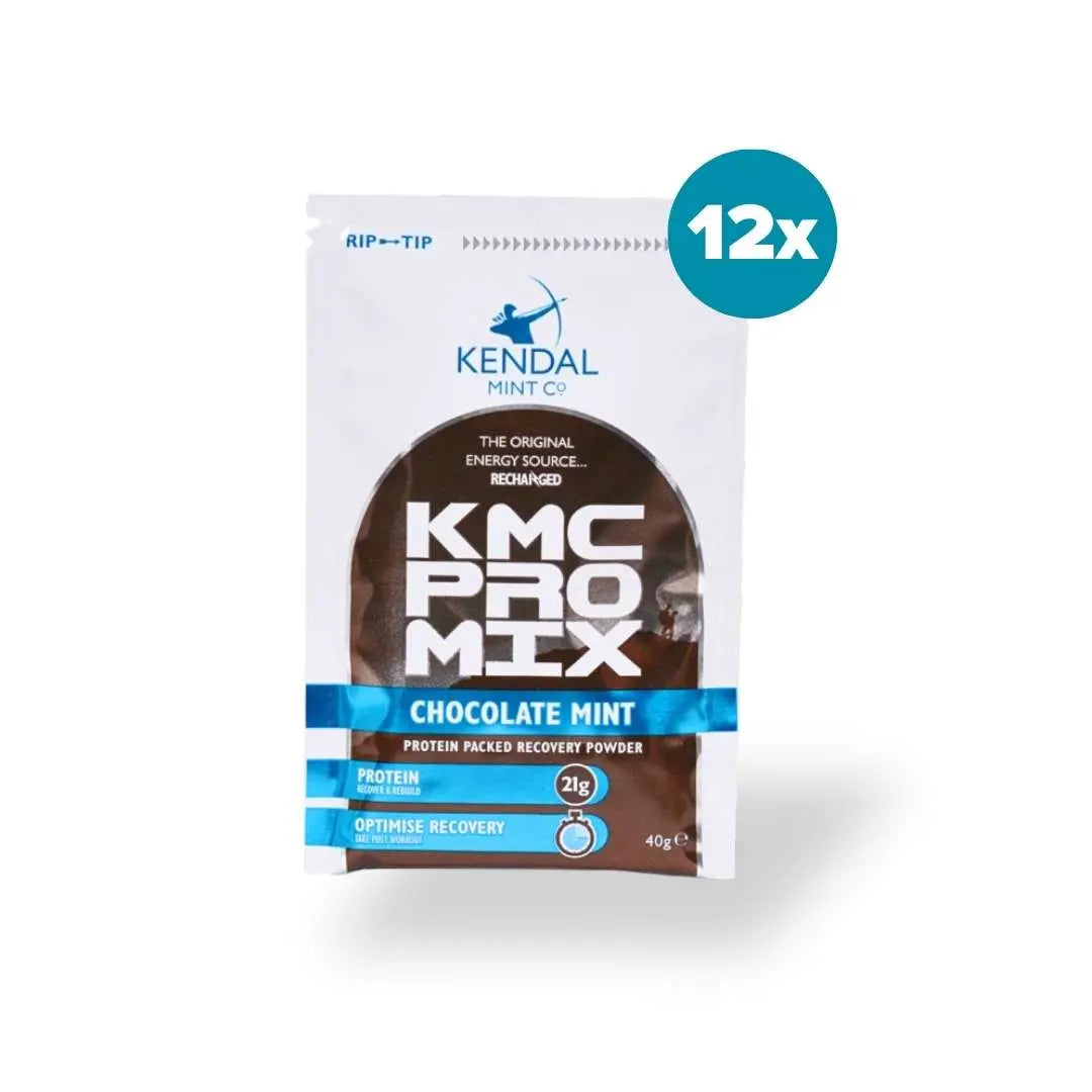 KMC PRO MIX Whey Protein Recovery Powder | Chocolate Mint Flavour | 12 x 40g-0