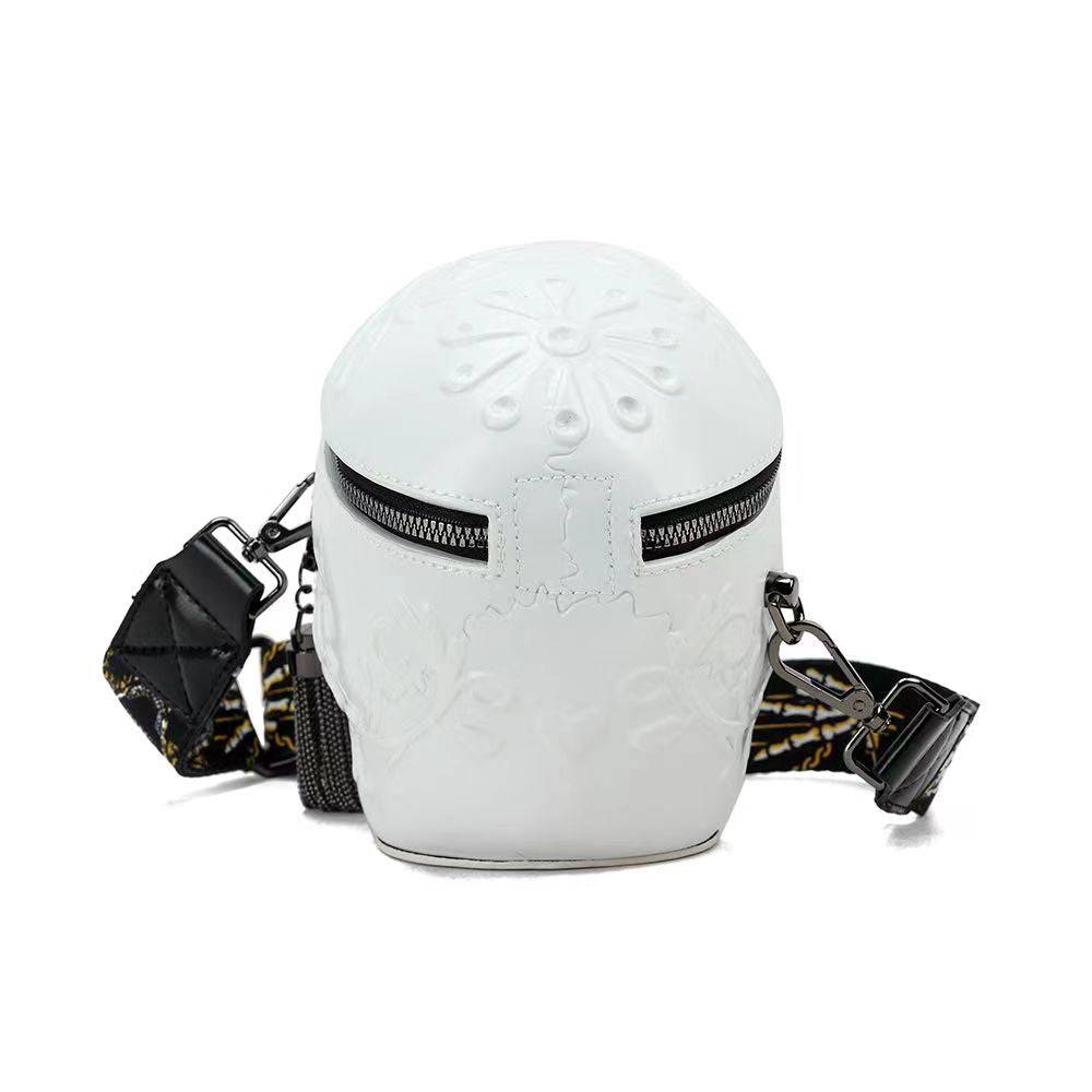 3D Bags Skull Messenger Shoulder Handbag Small White-3