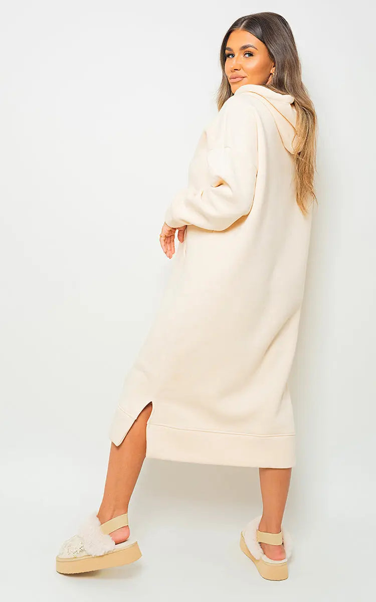 Kangaroo Pocket Long Loose Hoodie-1