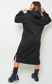 Kangaroo Pocket Long Loose Hoodie-7