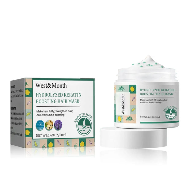 Keratin Hair Mask, Moisturize Repair Split Ends Dry And Frizzy Smooth Hair Care Mask - Memoriex 