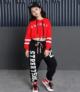 Kids Hip Hop Dance Costumes Girls Long Sleeve Sports Suit Children Jazz Hip hop Dance Clothes Wear for Girl 6 8 10 12 Years - Memoriex 