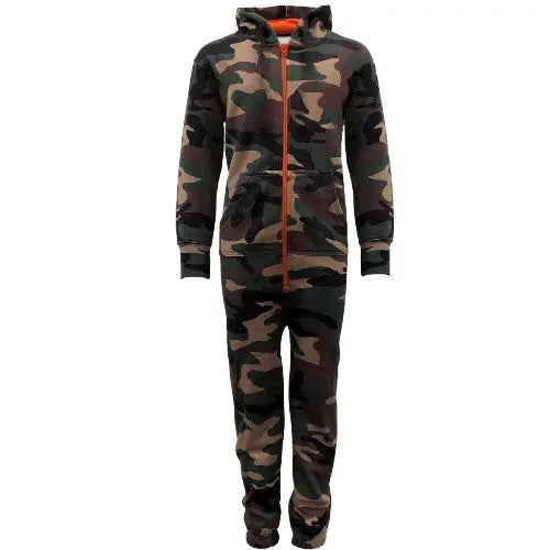 Kids Unisex Woodland Camouflage Onesie-0