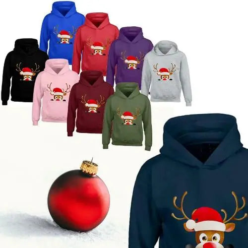 Kids XMAS1 "Hiding Reindeer" Hoodie - Memoriex 