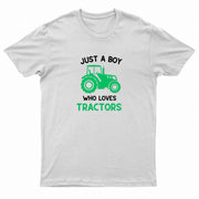 Kids "JUST A BOY WHO LOVES TRACTORS" Printed T-Shirt-1
