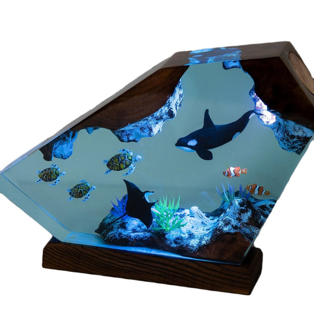 Killer Whale And Turtle Resin Night Light Home Decoration - Memoriex 