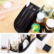Kitchen Shelf Seasoning Container Spice Pots Box Storage Organizer Tableware Cutlery Knives Holder With Moisture Proof Cover - Memoriex 