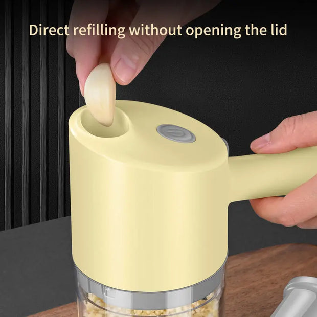 Kitchen multifunctional electric vegetable cutter for lazy people in the kitchen, handheld vegetable cutter - Memoriex 