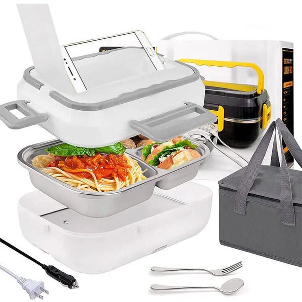 Kitchen ware 1.5L Cookware Sets Heater Portable Electric Lunch Boxes stainless steel Container with Insulation Bag for Car Truck - Memoriex 