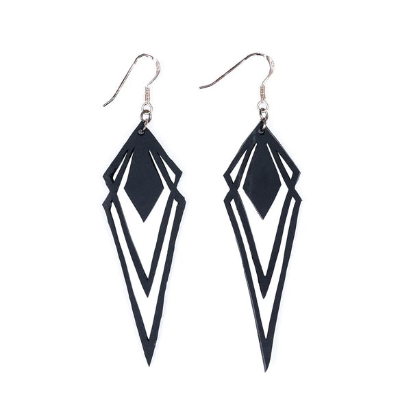 Kite Recycled Rubber Artistic Statement Earrings - Memoriex 