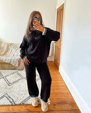 Knitted Co-ord Set with Blanket Stitch Detail-3